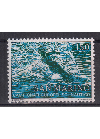 1979 San Marino Campionati Europei sci Nautico 1 valore nuovo Sassone 1025